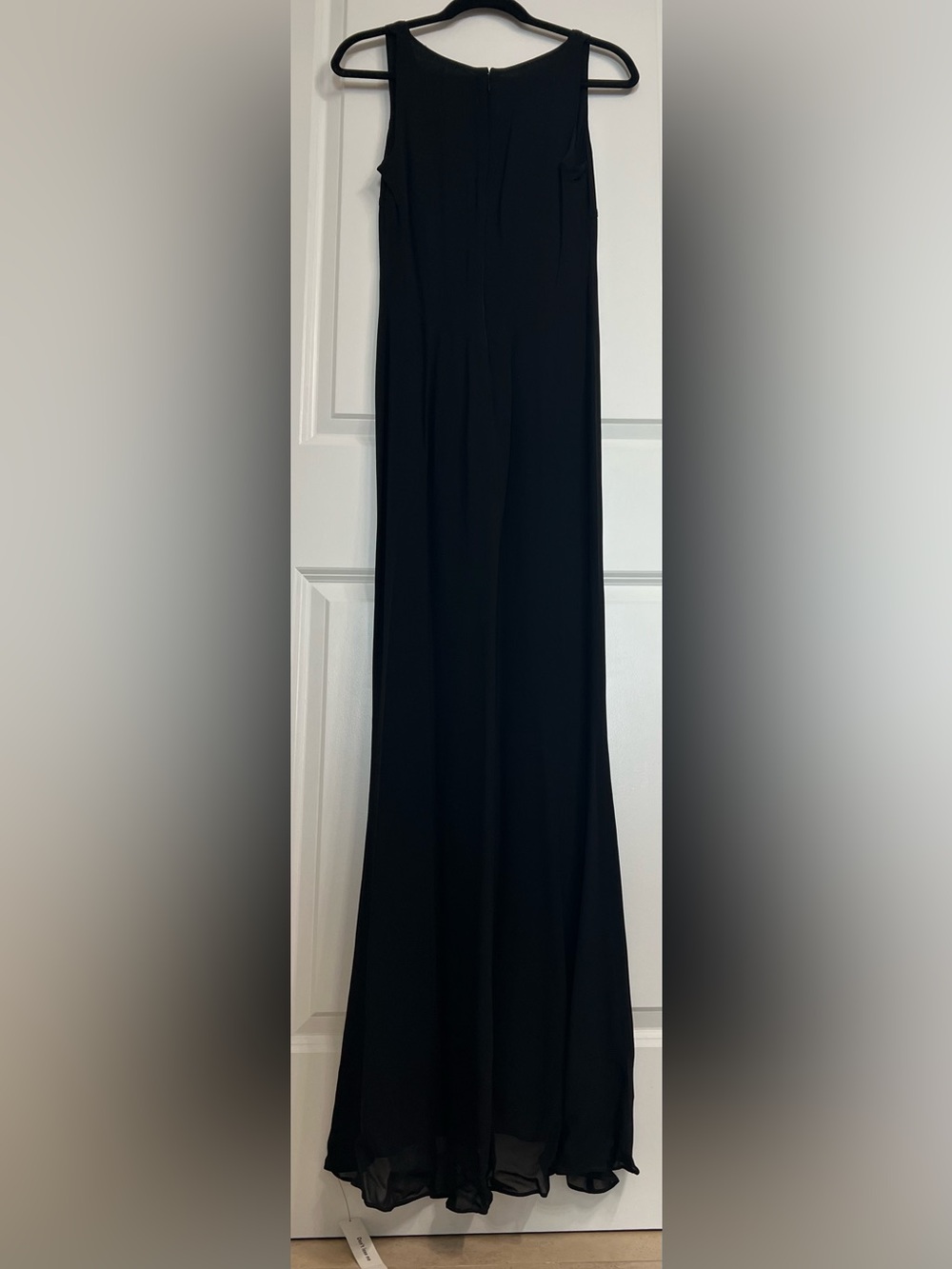 NWT Reformation Taryn Black Deep V Tie Front Maxi Dress Size 4 - Picture 7 of 8